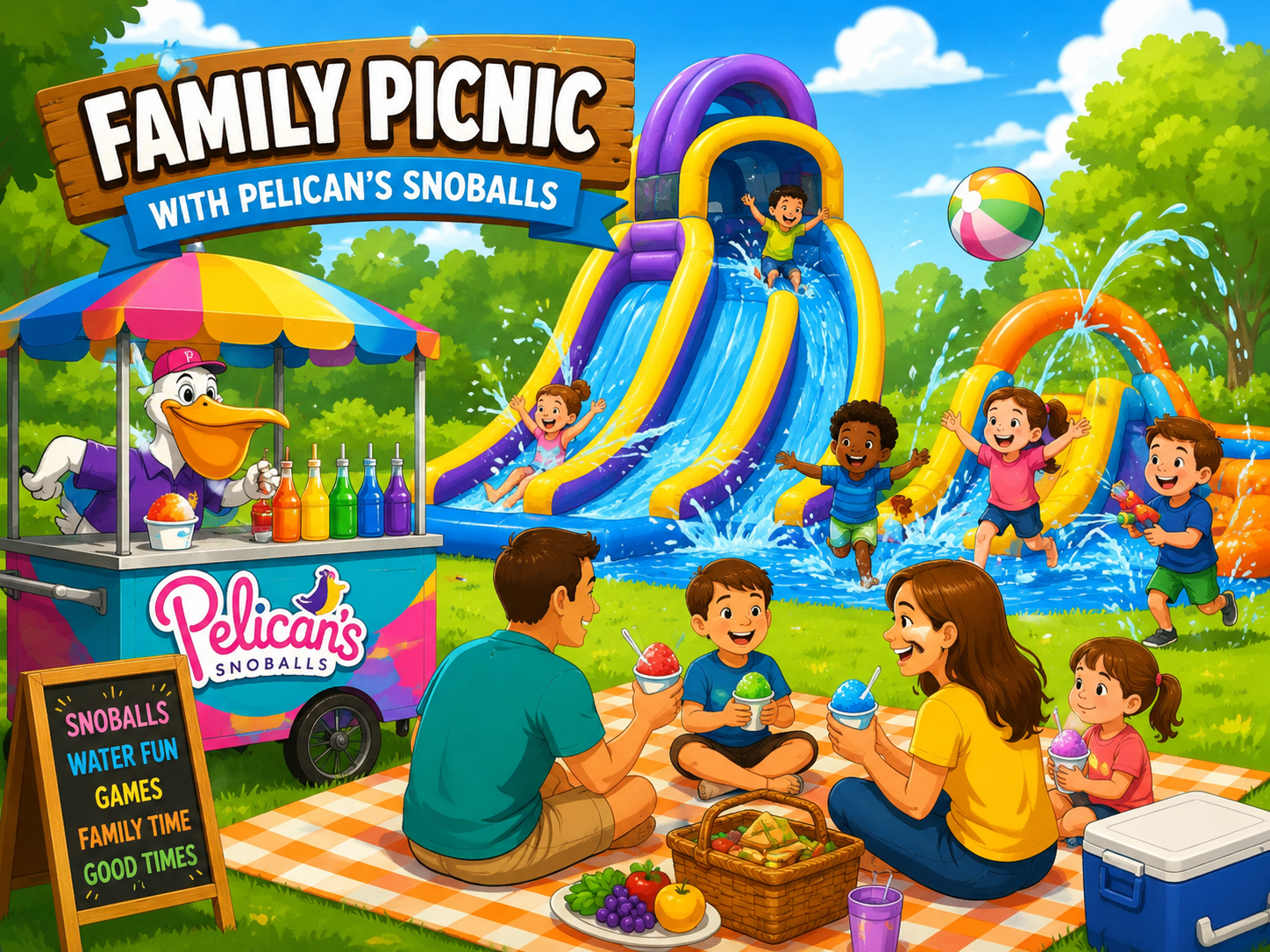 Snow cones, water balloons and picnic games